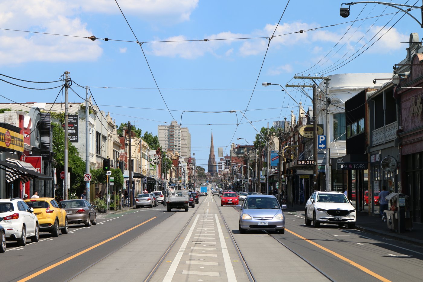 A busy Brunswick street in Fitzroy