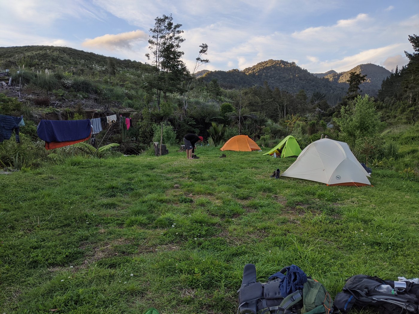 Tents pitched at the campground.