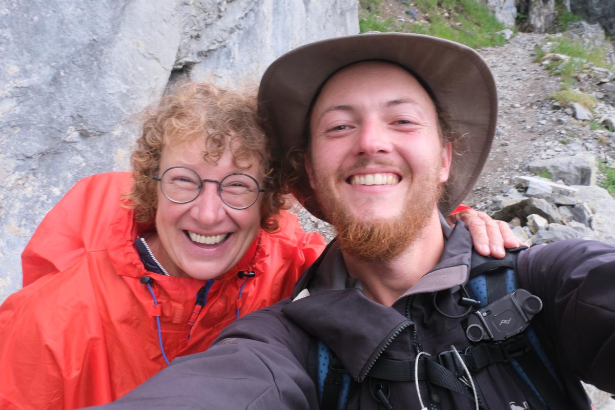A slightly blurry photo of Joy and I. Lake Öschinensee, Switzerland