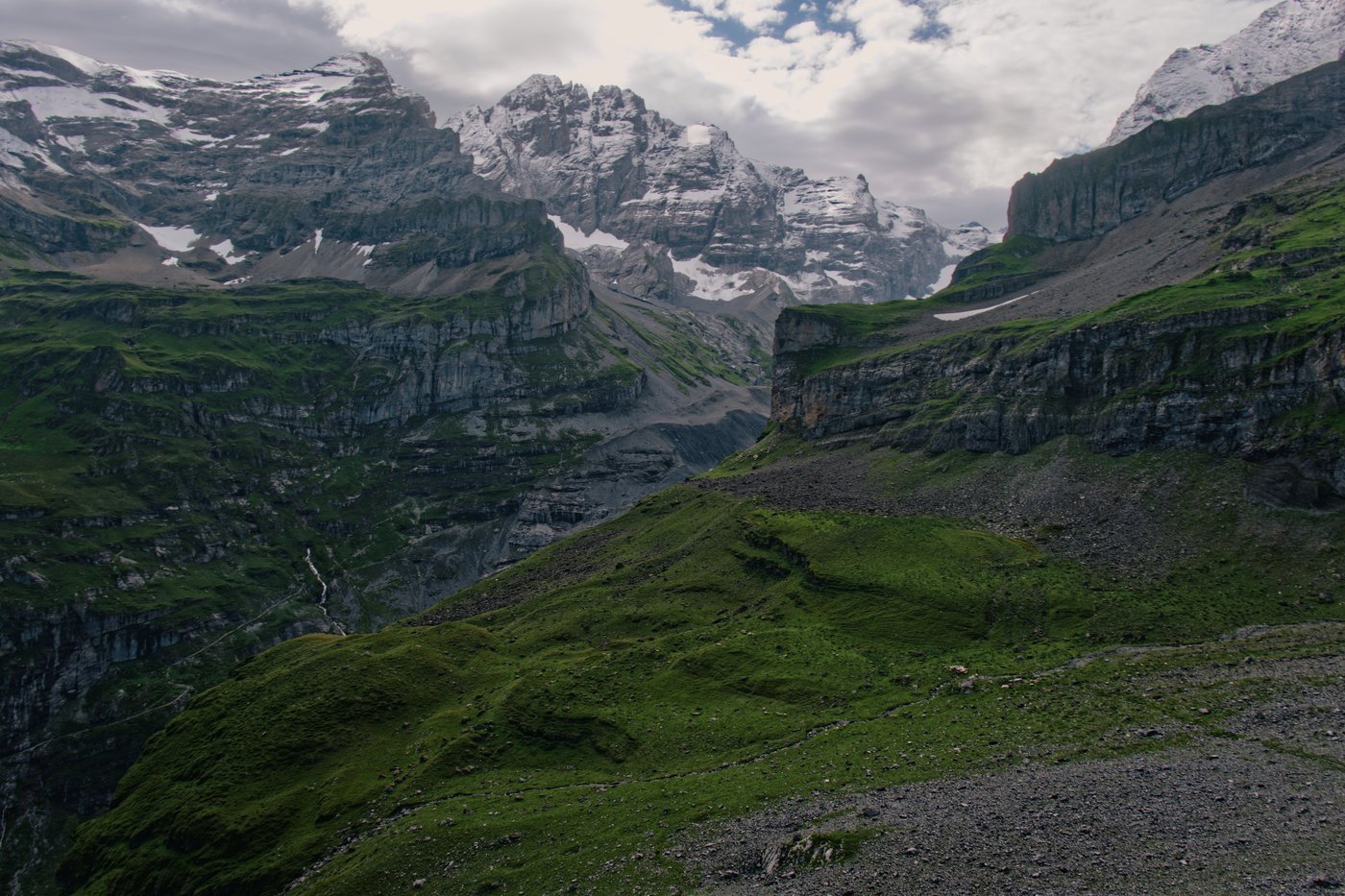 West of Hoturli Pass in the Alps, Switzerland