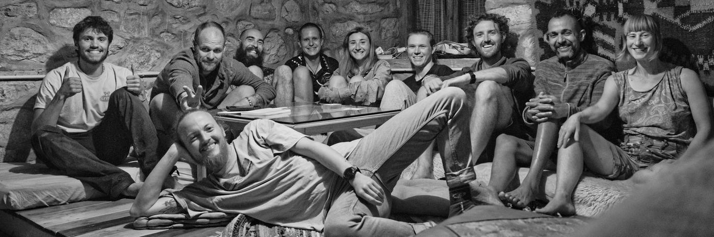 Diego, Matt, Atlas, Darcy, Bara, Kaur, Alex, Irfaan, Helen, and myself on my last night at the house in the village before returning to the walk. Darcy said I had to pose like “one of those French girls” (his words :D ) Pëllumbas, Albania