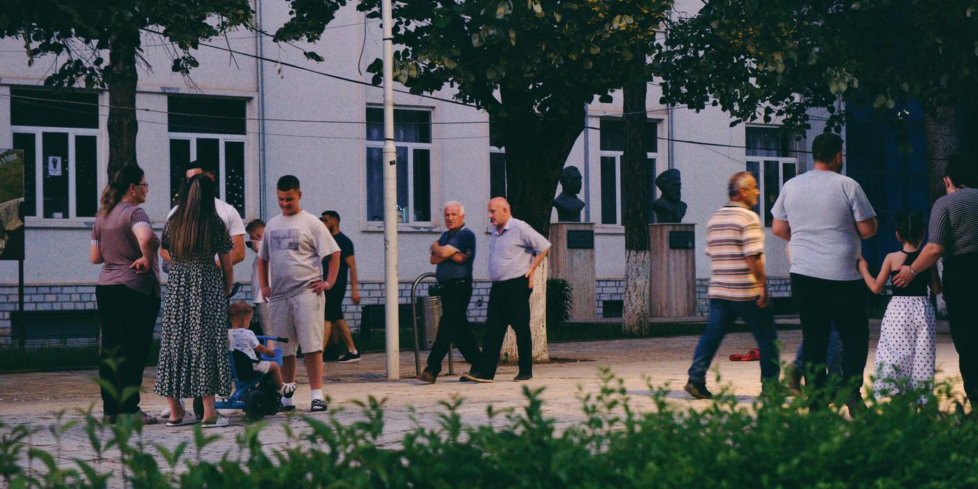 Another glimpse of the thriving evening xhiro in Peshkopi, Albania