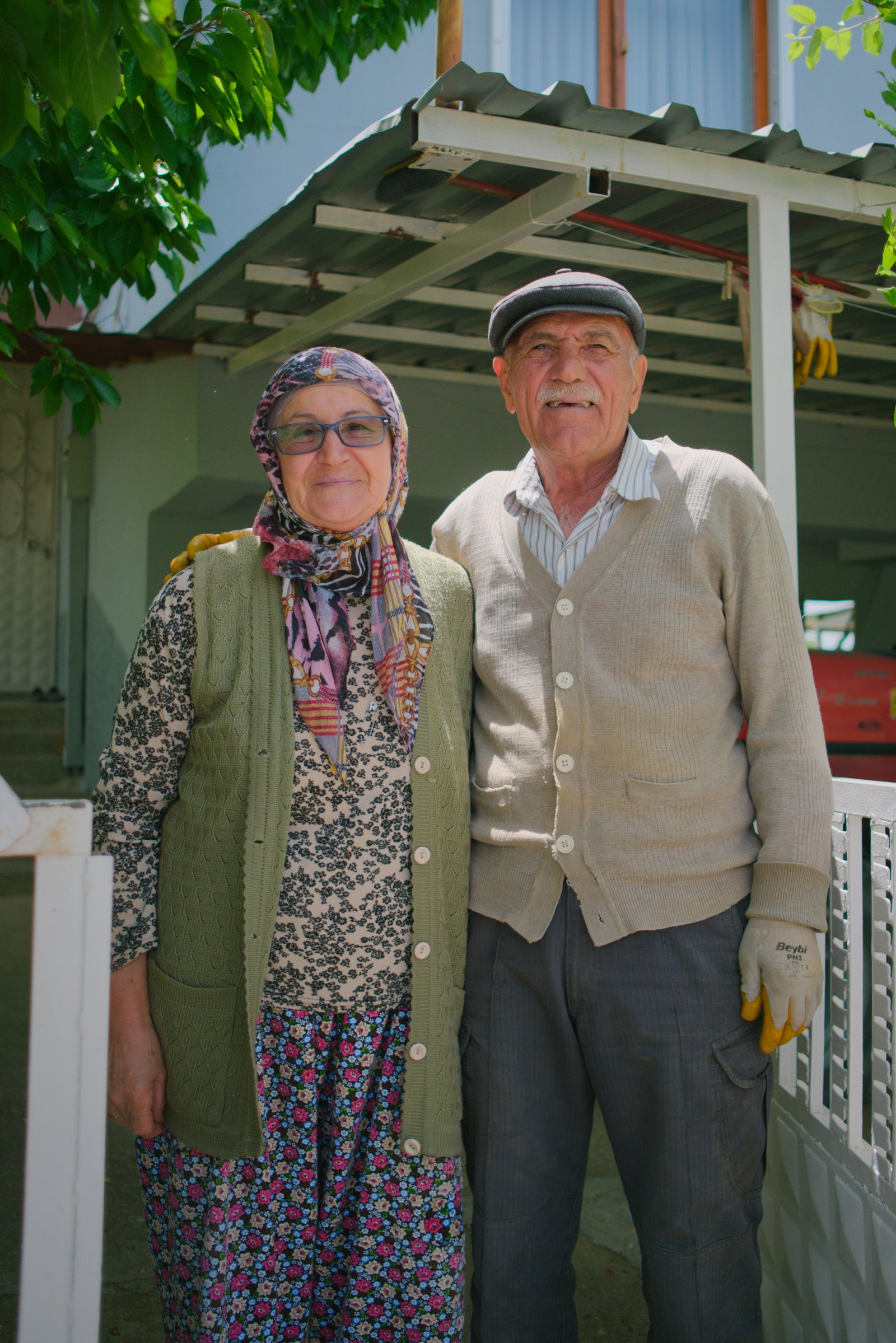 Cevahir and Süleyman who interrupted their lunch to load me up with fresh picked Almonds. Turkey