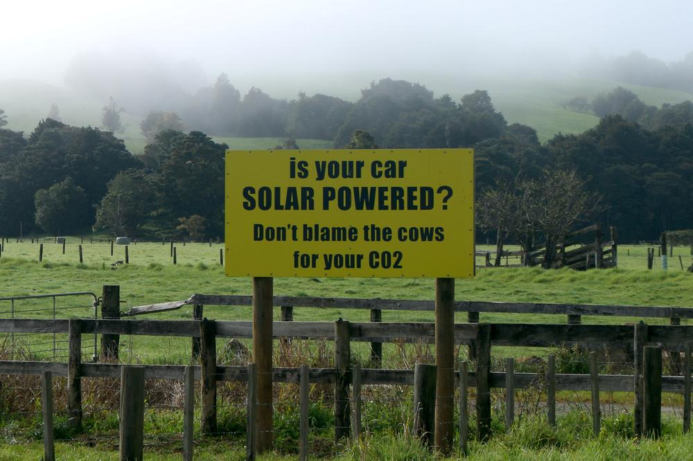 A sign erected by a farmer.