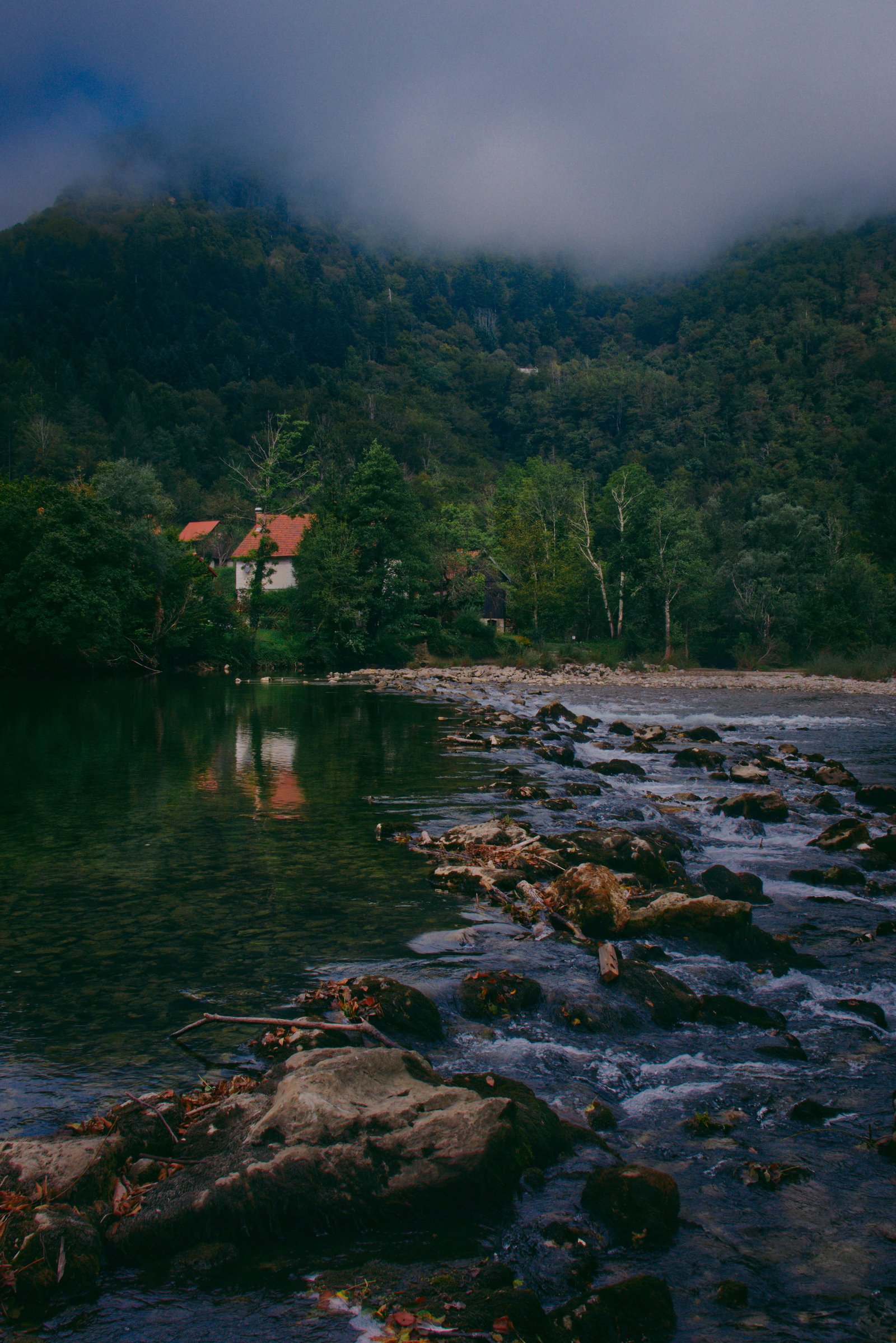 Looking across the Kupa river, the border between Slovenia and Croatia