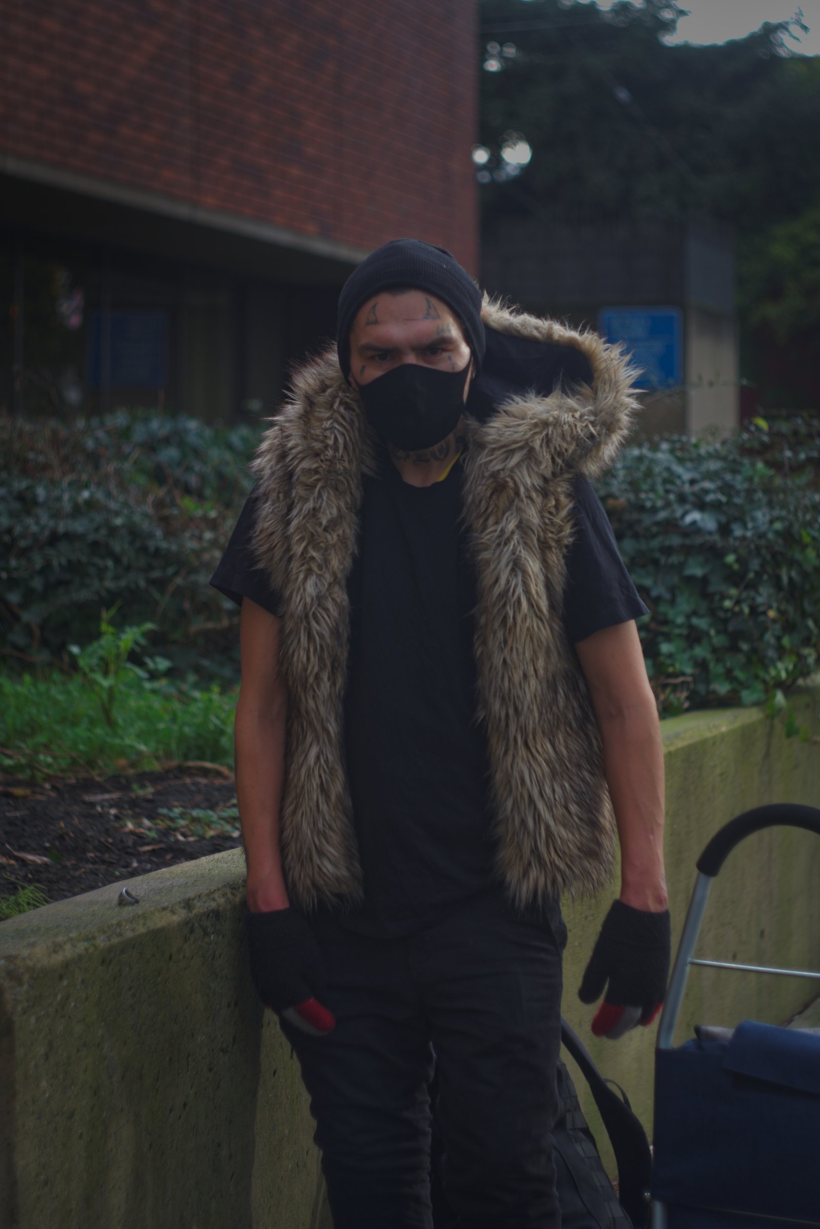 Peter having just redressed himself after a hospital visit. St Paul's Hospital, Vancouver