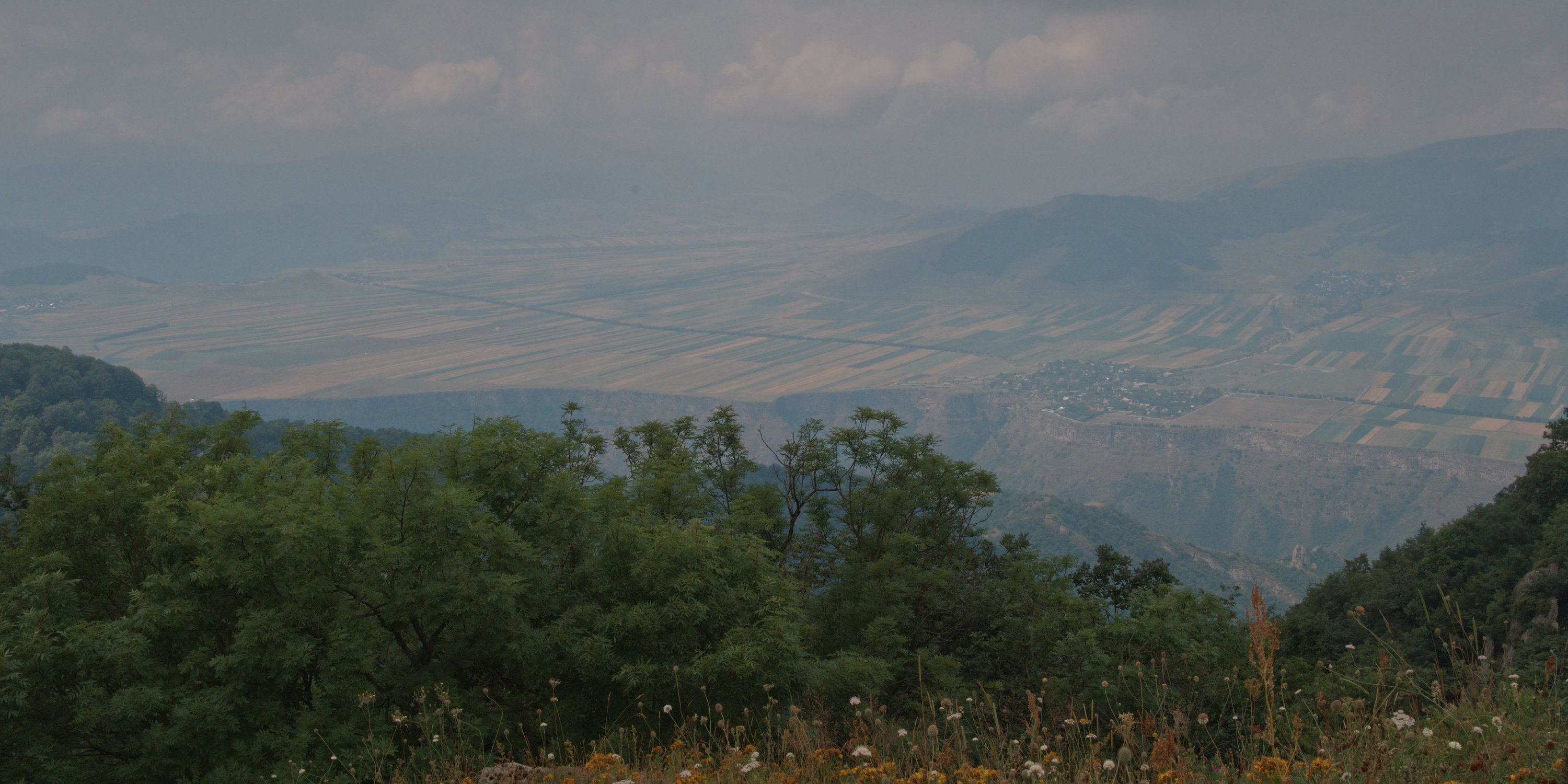 Looking out across the Debed Canyon after climbing out of it with Jonny. Near Alaverdi, Armenia