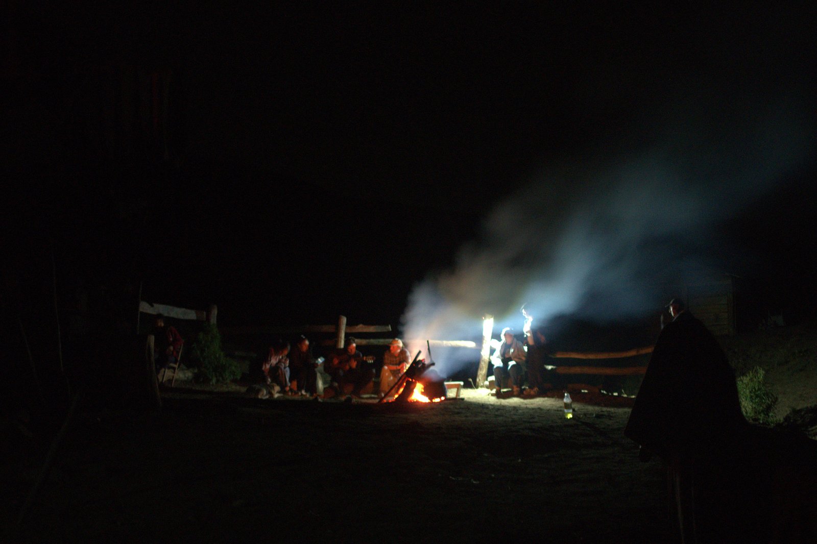 Arpine, Zoya, Jonny, myself, Lilith, Yethera, and Armen gather round the fire while Jonny plays guitar and sings. Armenia