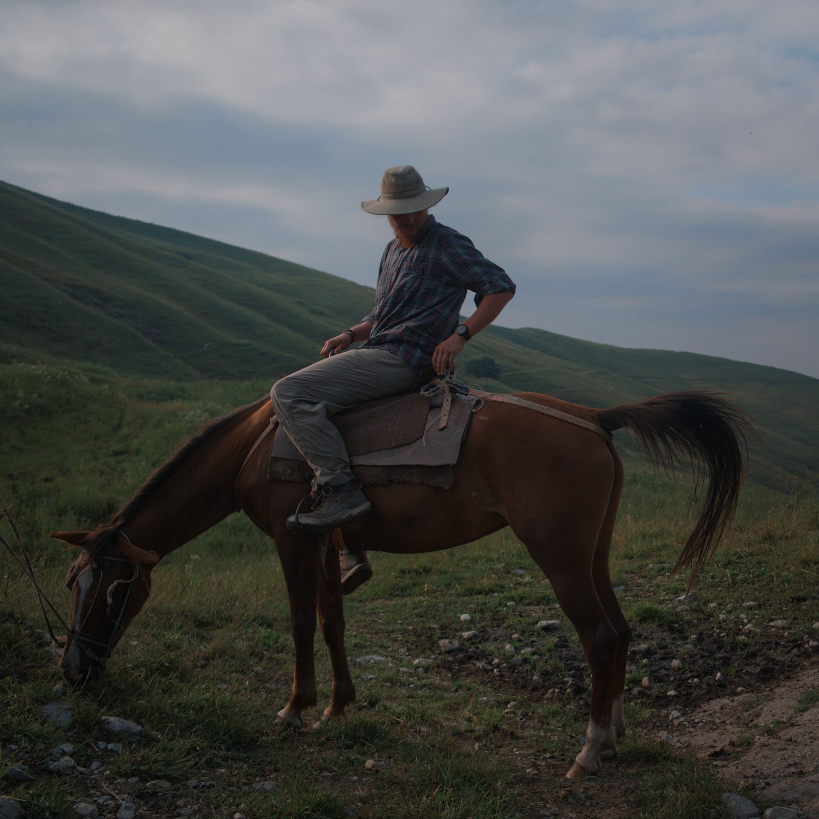 Sitting on a horse in the mountains of northern Armenia