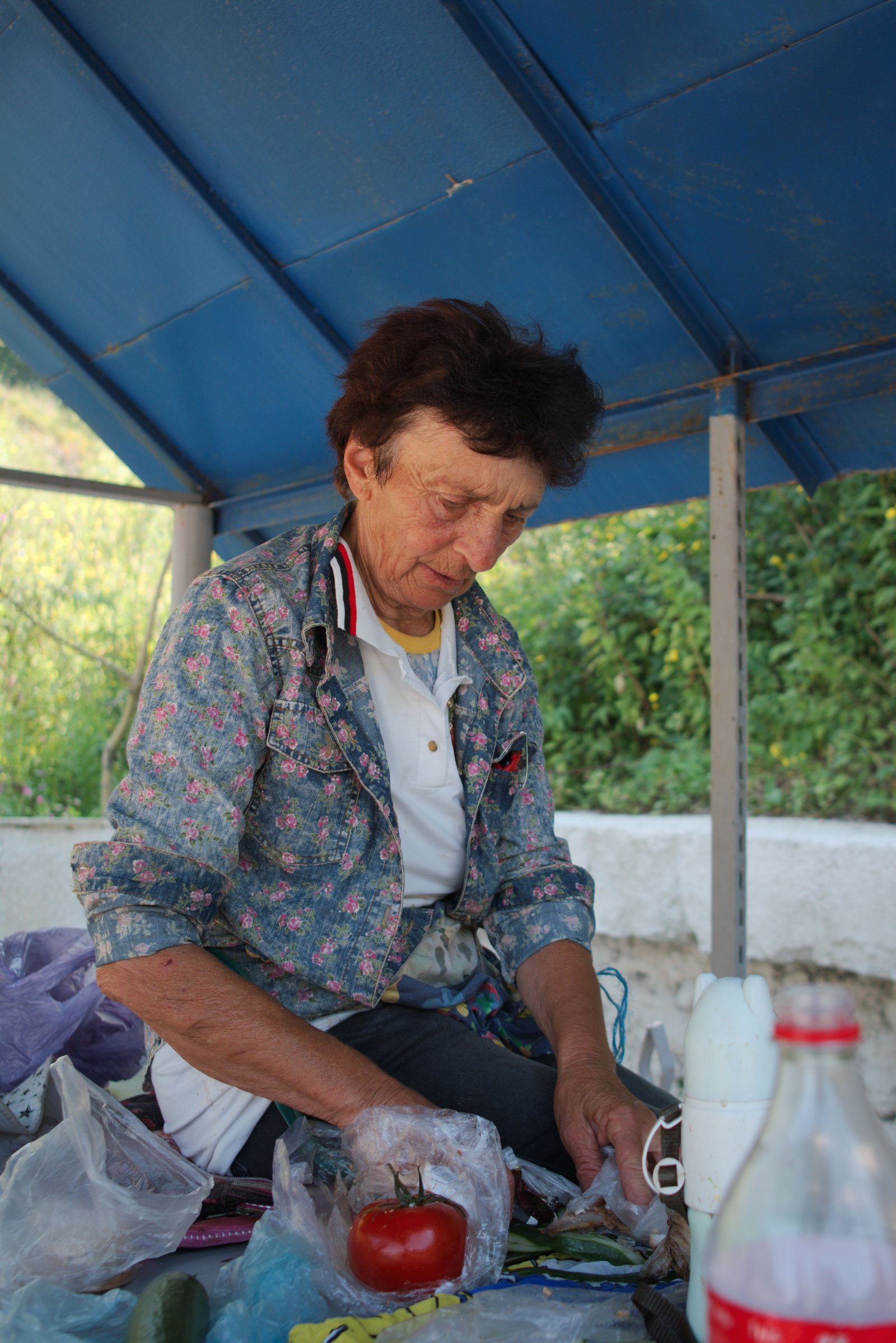 One of the three women who invited me to lunch with them beside a memorial to a young man they knew who died in one of Armenia's existential wars. Armenia