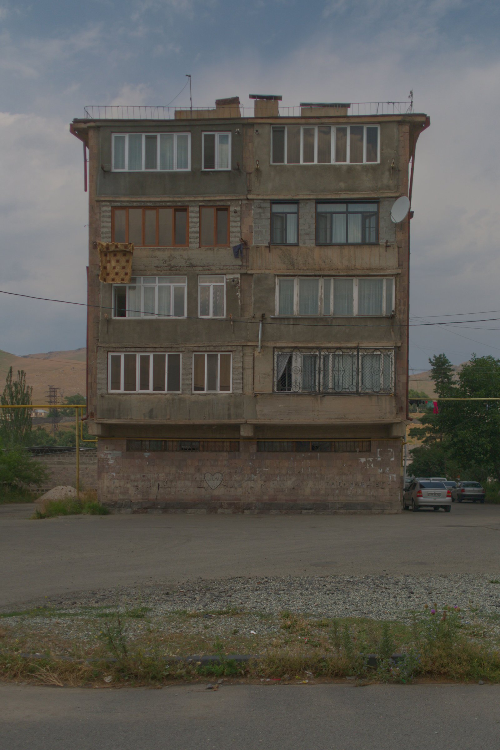 Walking into Sevan to rendezvous with Jonny. Armenia