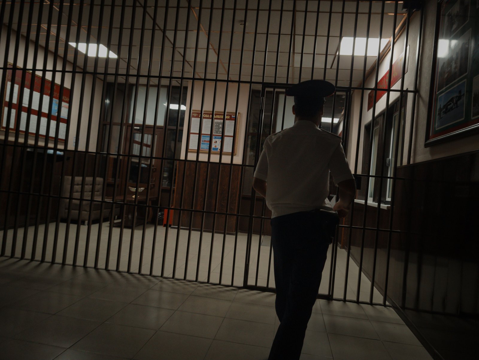 A concealed photograph (because I'm an idiot who doesn't know how to be sensible), taken shortly before midnight inside a police station in between interrogations. Kizlyar, Republic of Dagestan, Russia