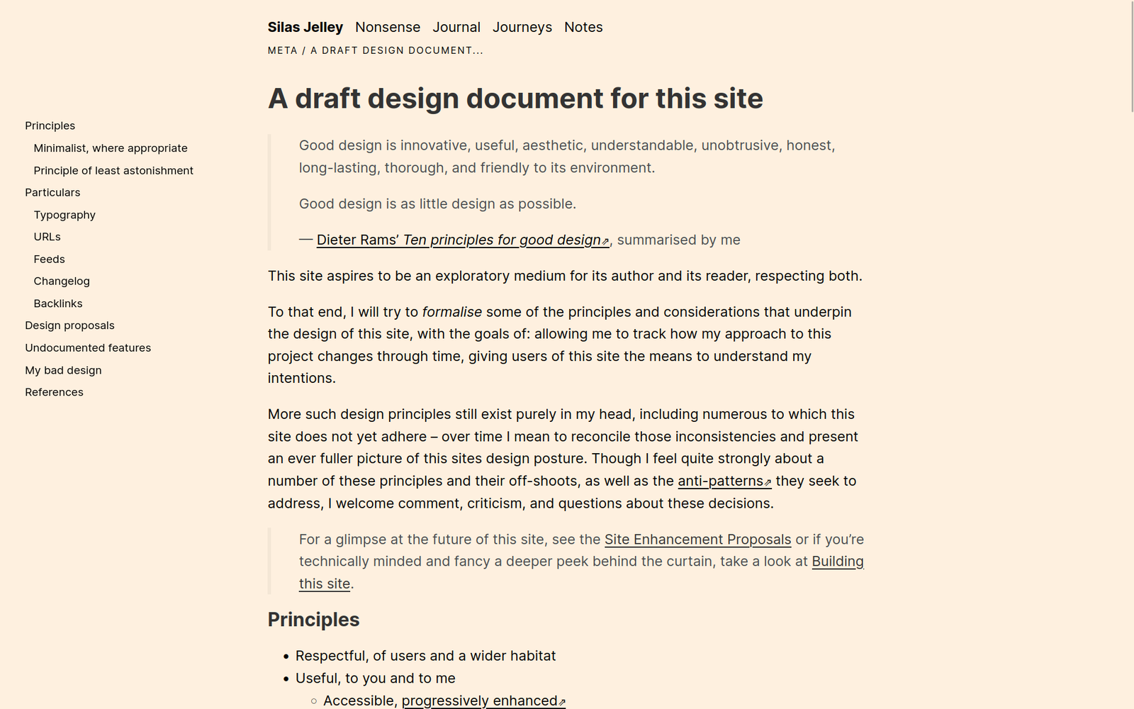 My current, primitive sidebar