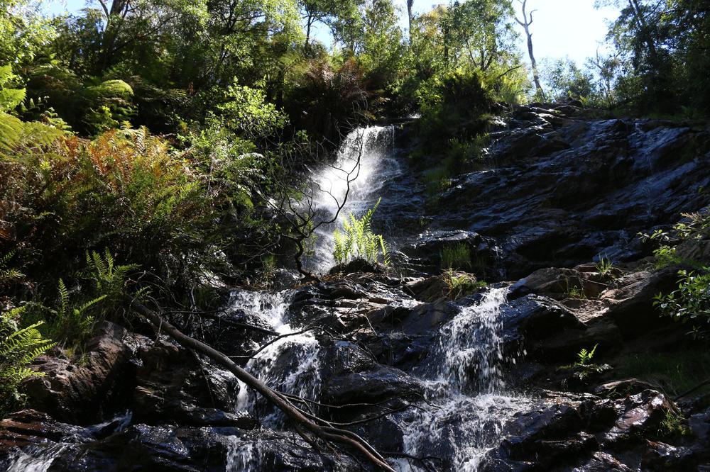A waterfall flows at Kinglake outside Melbourne
