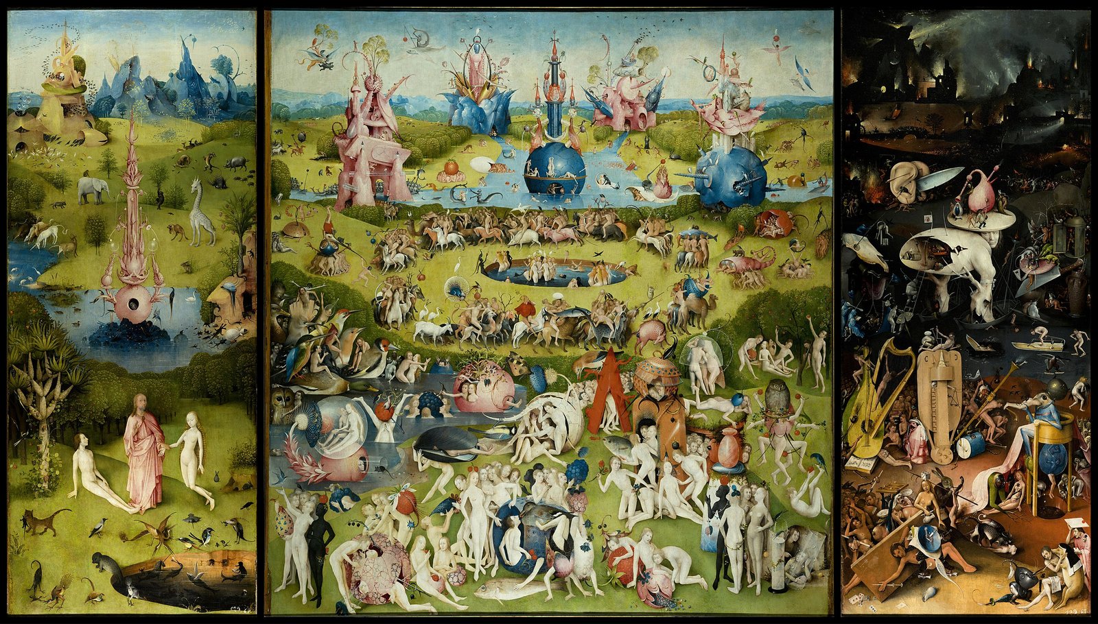 Hieronymus Bosch's The Garden of Earthly Delights in the Museo del Prado in Madrid, c. 1495–1505