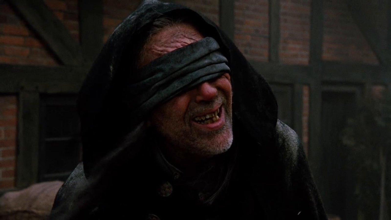 Christopher Lee as Blind Pew in 1990s Treasure Island