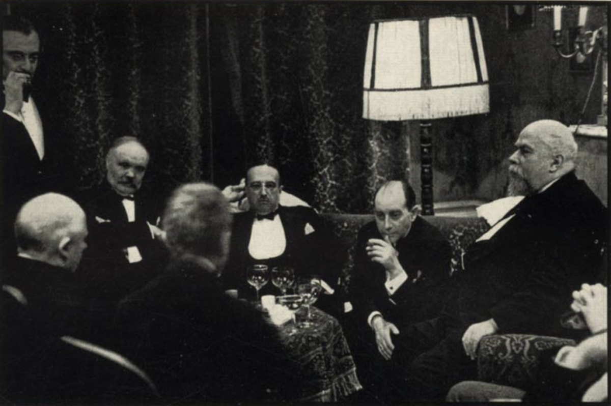 The Hague Reparation Conference (1930) in which the fate of Germany was settled after the First World War. Photograph by Erich Salomon