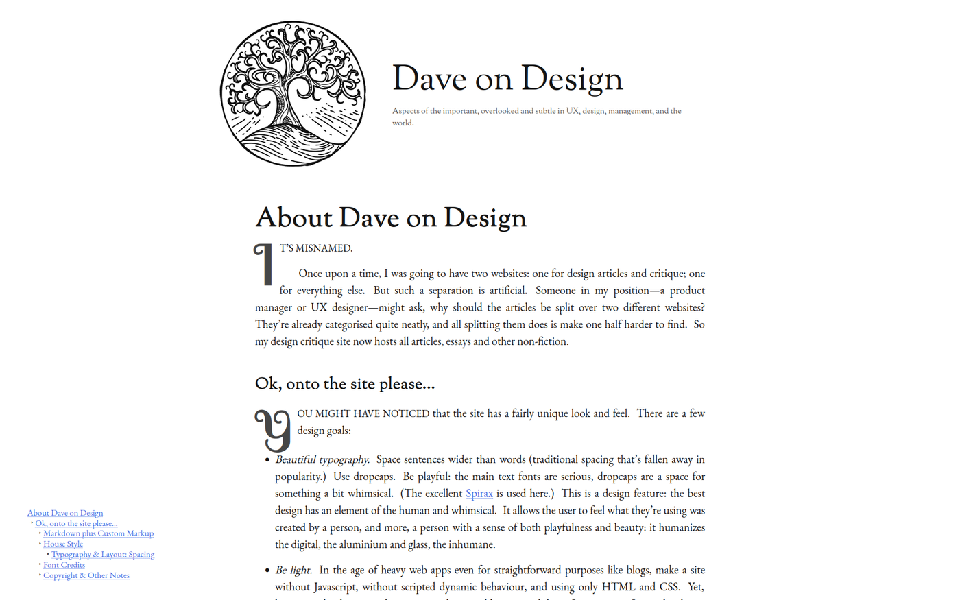 A page from Dave On Design